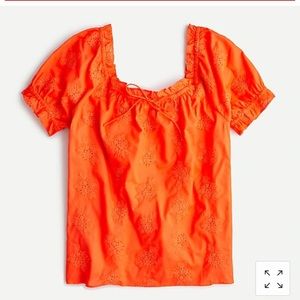 J. Crew Square-neck top with embroidered eyelet